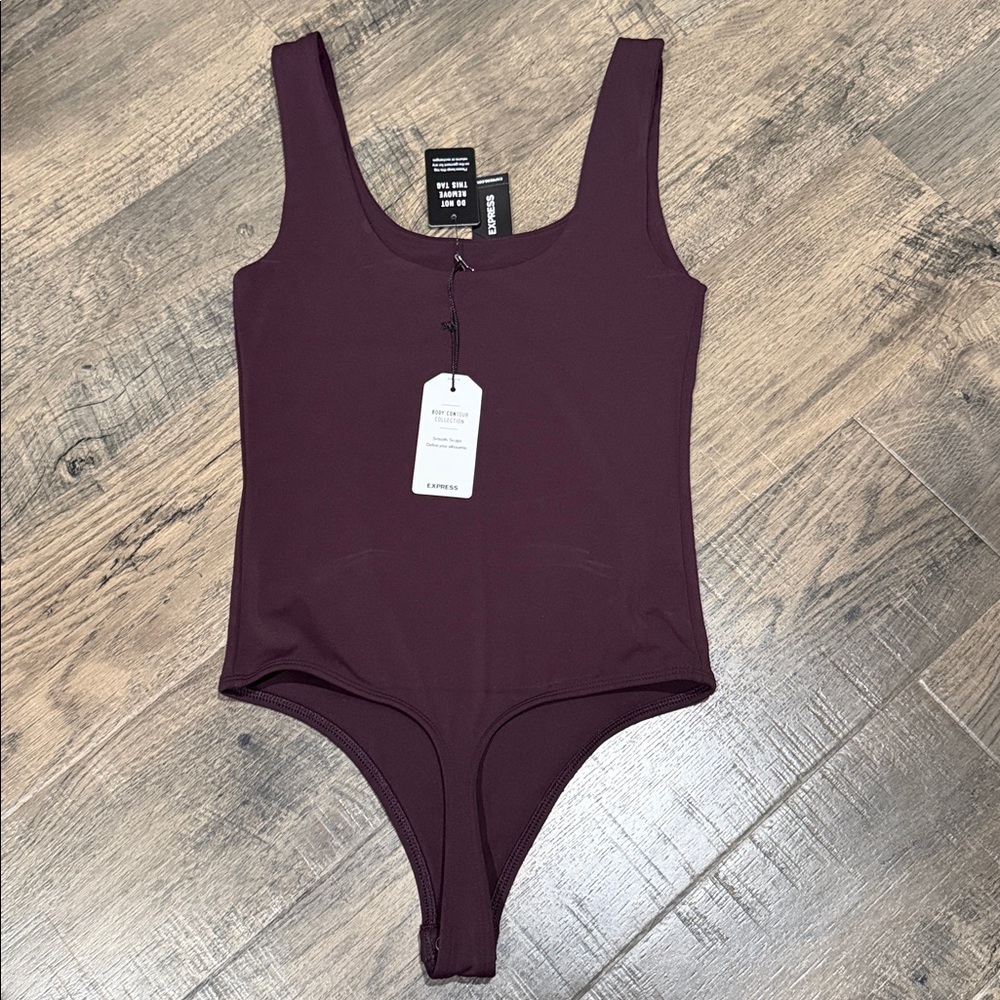 NWT Express Body Contour Scoop Neck Bodysuit in Dark Plum - Picture 5 of 5